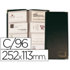 Tarjetero para tarjetas visita color negro simil piel para 96 unidades tamaño 252 x 113 mm