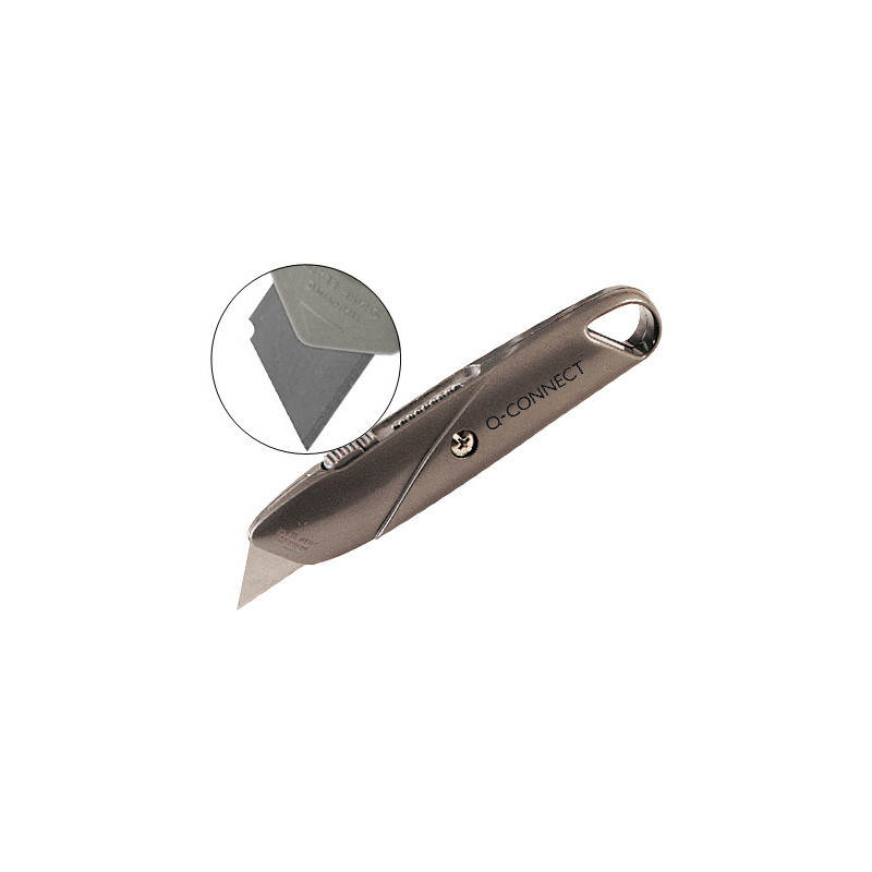 Cuter q-connect metalico ancho retractil con mecanismo de bloqueo cuchilla 18 mm xd-53 blister 1 unidad