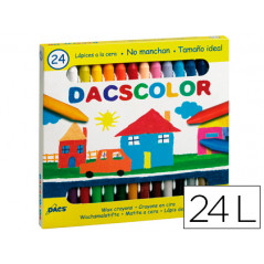 Lapices cera dacscolor caja de 24 colores