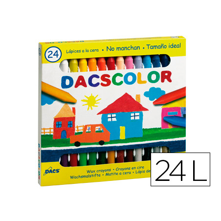 Lapices cera dacscolor caja de 24 colores