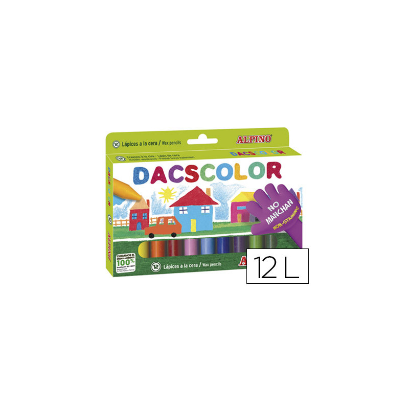 Lapices cera dacscolor caja de 12 colores