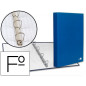 Carpeta de 4 anillas 25mm mixtas liderpapel folio carton forrado paper coat azul
