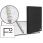 Carpeta de 4 anillas 25mm mixtas liderpapel folio carton forrado paper coat negra