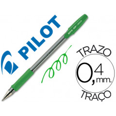 Boligrafo pilot bps-gp verde sujecion de caucho tinta base de aceite con capuchon