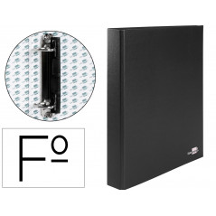 Carpeta de 2 anillas 25mm mixtas liderpapel folio carton forrado paper coat plastico negra