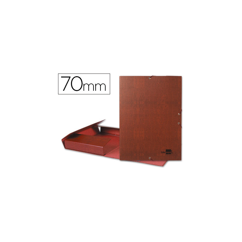 Carpeta proyectos liderpapel folio lomo 70mm carton forrado cuero