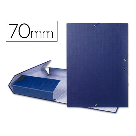 Carpeta proyectos liderpapel folio lomo 70mm carton forrado azul