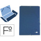 Carpeta liderpapel gomas folio 3 solapas carton forrado azul