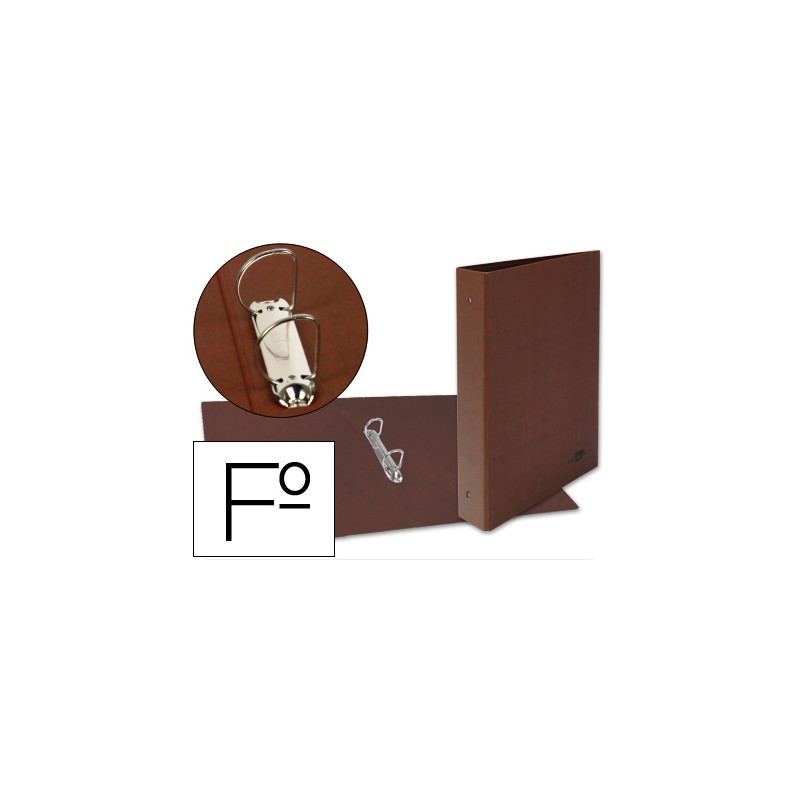 Carpeta de 2 anillas 40mm mixtas liderpapel folio carton cuero forrado compresor plastico
