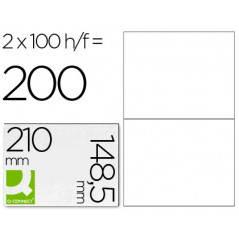 Etiqueta adhesiva q-connect kf10662 tamaño 210x148,5 mm fotocopiadora laser ink-jet caja con 100 hojas din a4