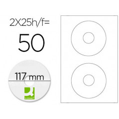 Etiqueta adhesiva q-connect kf01579 -tamaño cd-rom -fotocopiadora -laser -ink-jet-caja con 25 h/50 etiquetas