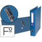 Carpeta de 2 anillas mixta 40 mm liderpapel folio carton forrado paper coat con ollao y tarjetero color azul