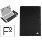 Carpeta liderpapel gomas tres solapas carton forrado folio color negro