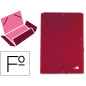 Carpeta liderpapel gomas tres solapas carton forrado folio color rojo