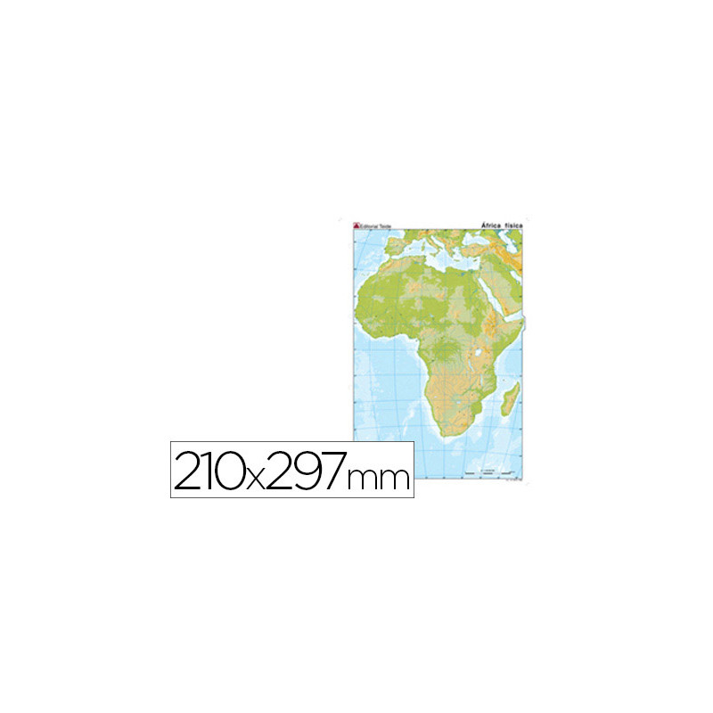 Mapa mudo color din a4 africa fisico