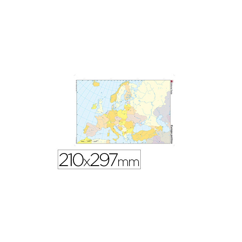 Mapa mudo color din a4 europa politico