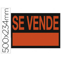 Cartel plastico \\\"se vende\\\" rojo fluorescente -500x234 mm