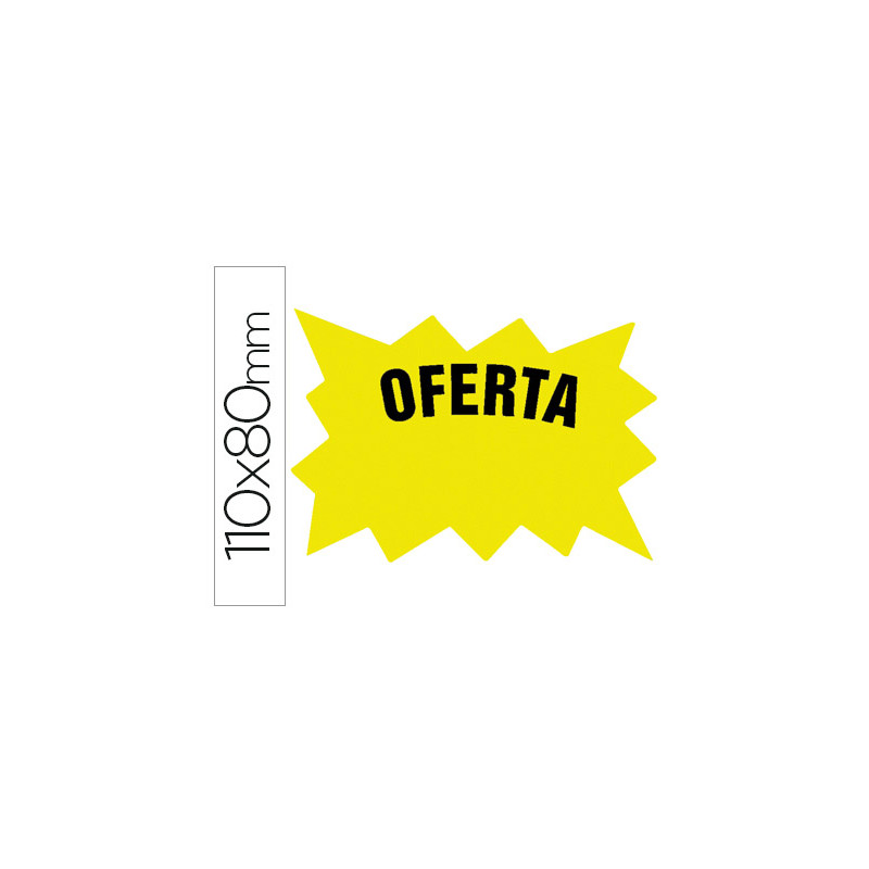 Cartel cartulina etiqueta marcaprecios amarillo/naranja fluorescente 80x120 mm 450 gr pack de 50 unidades