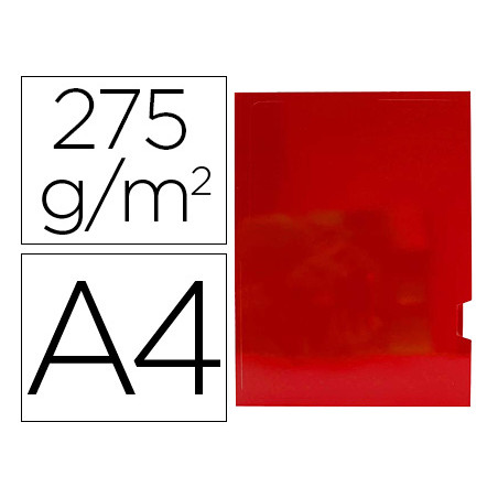 Subcarpeta cartulina gio plastificada presentacion 2 solapas din a4 rojo 275g/m2