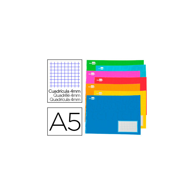 Libreta liderpapel smart a5 apaisado 32h 60gr cuadro 4mm con margen