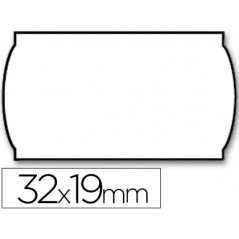 Etiquetas meto onduladas 32 x 19 mm lisa removible blanca rollo 1000 etiquetas