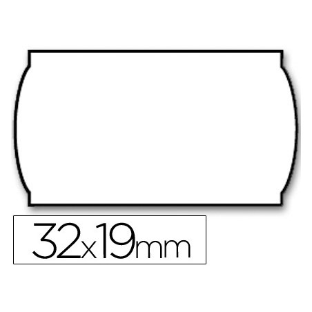 Etiquetas meto onduladas 32 x 19 mm lisa removible blanca rollo 1000 etiquetas