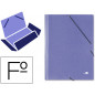 Carpeta liderpapel gomas folio 3 solapas carton simil prespan azul