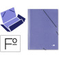 Carpeta liderpapel gomas tres solapas carton simil prespan folio color azul