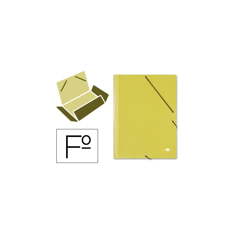 Carpeta liderpapel gomas tres solapas carton simil prespan a3 color amarillo