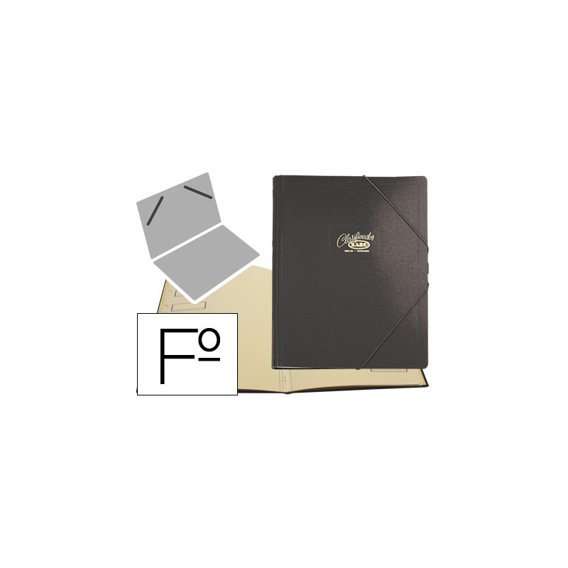 Carpeta clasificador carton compacto saro folio negra 12 departamentos