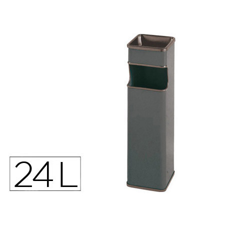 Cenicero papelera cuadrado 403 gris metalico 65x18x18 cm