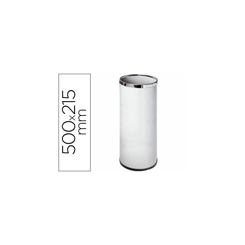 Paraguero metalico 301 blanco aros cromados 50x21,5 cm