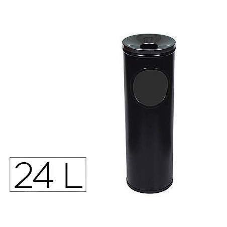 Cenicero papelera redondo 401 negro metalico 66x21,5 cm