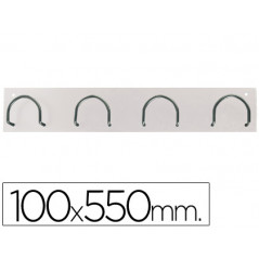 Perchero metalico 611 pared 4 colgadores color blanco 55x10x5 cm