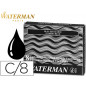 Tinta estilografica waterman negra caja de 8 cartuchos standard largos