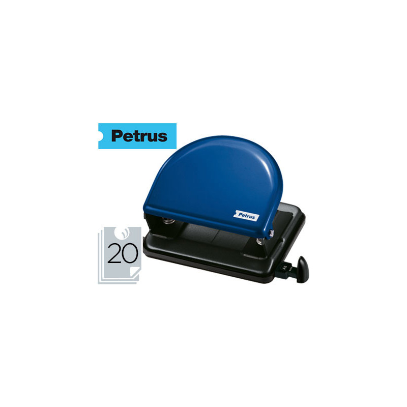 Taladrador petrus 52 azul capacidad 20 hojas