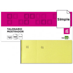 Talonario liderpapel mostrador 60x145 mm tl01 amarillo con matriz