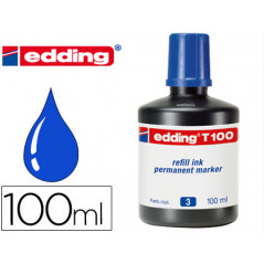 Tinta rotulador edding t-100 azul frasco de 100 ml