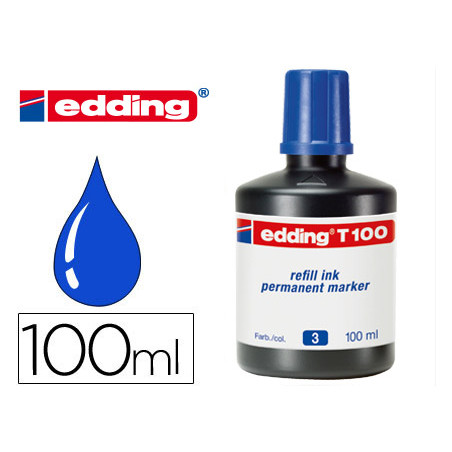 Tinta rotulador edding t-100 azul frasco de 100 ml