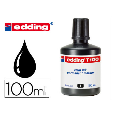 Tinta rotulador edding t-100 negro bote 100 ml