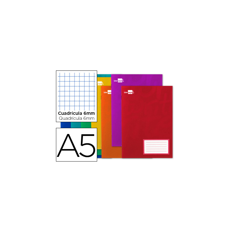 Libreta liderpapel smart a5 32 hojas 60g/m2cuadro 6mm con margen