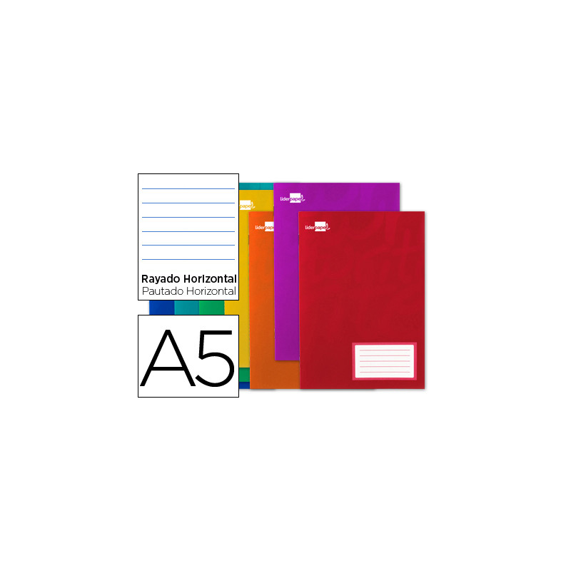 Libreta liderpapel smart a5 32 hojas 60g/m2 horizontal con margen