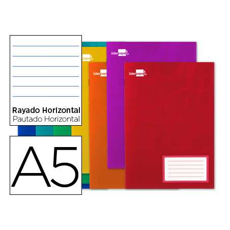 Libreta liderpapel smart a5 32 hojas 60g/m2 horizontal con margen