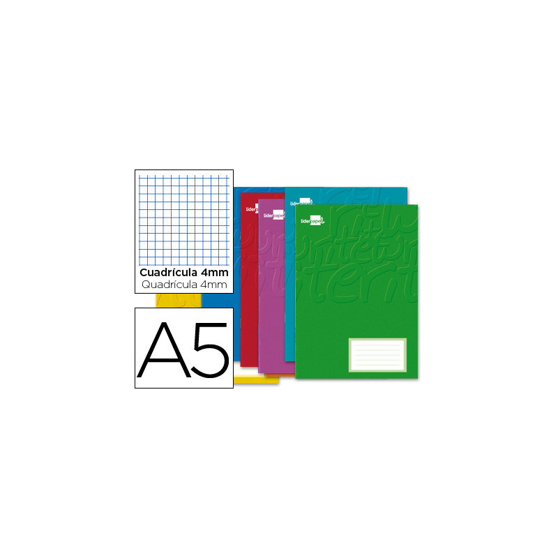 Libreta liderpapel smart a5 32 hojas 60gr cuadro 4mm con margen