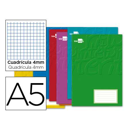 Libreta liderpapel smart a5 32 hojas 60g/m2cuadro 4mm con margen