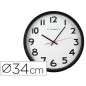 Reloj q-connect de pared plastico oficina redondo 34 cm marco negro