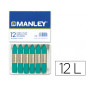 Lapices cera manley unicolor verde turquesa n.23 caja de 12 unidades