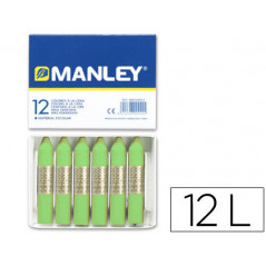 Lapices cera manley unicolor verde amarillento n.22 caja de12 unidades