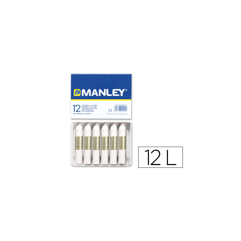 Lapices cera manley unicolor blanco n.1 caja de 12 unidades Lapices cera manley unicolor blanco n.1 caja de 12 unidades