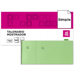 Talonario liderpapel mostrador 50x110 mm tl12 verde con matriz